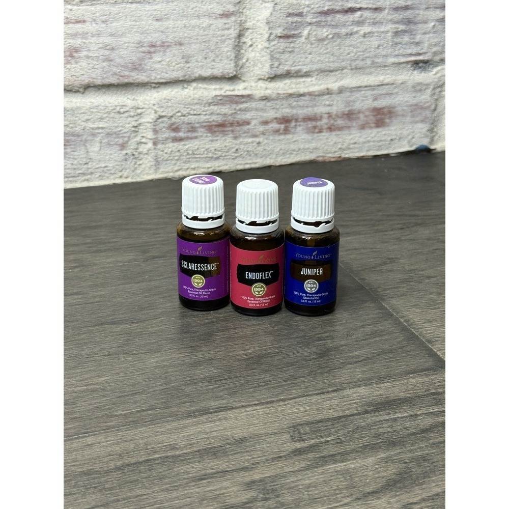 Young Living Juniper, Sclaressence, Endoflex 15ml  Essential Oil (Lot of 3)